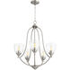 Barkley 5 Light 24 inch Satin Nickel Chandelier Ceiling Light in Clear Seeded