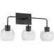 Lacy 3 Light 24 inch Matte Black Vanity Light Wall Light