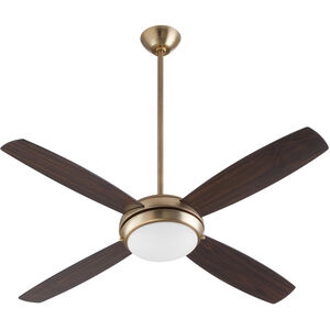 Expo 52 inch Aged Brass with Matte Black/Walnut Blades Ceiling Fan