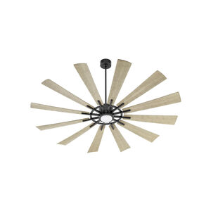 Cirque 72 inch Matte Black with Weathered Gray Blades Patio Fan