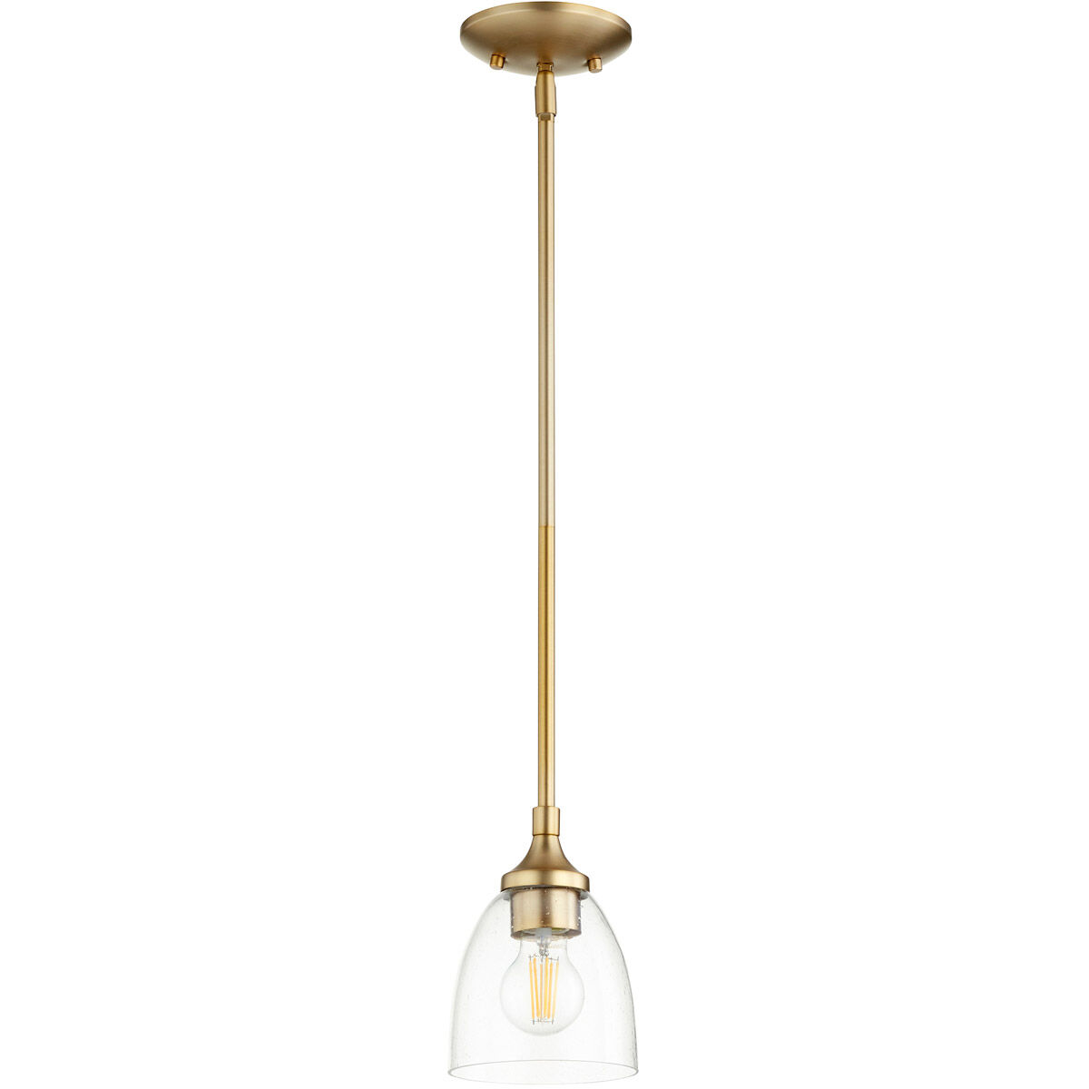 Enclave 1 Light 5.5 inch Aged Brass Pendant Ceiling Light in Clear Seeded