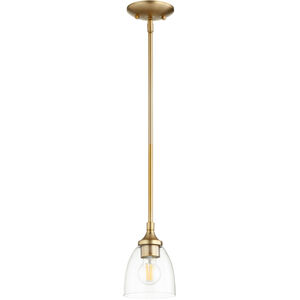 Enclave 1 Light 6 inch Aged Brass Pendant Ceiling Light in Clear Seeded