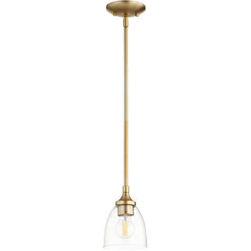 Enclave 1 Light 6 inch Aged Brass Pendant Ceiling Light in Clear Seeded