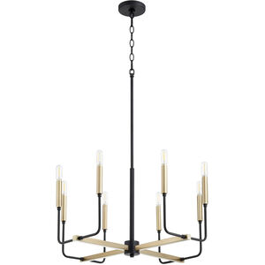 Lacy 8 Light 24 inch Noir and Aged Brass Chandelier Ceiling Light
