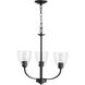 Reyes 3 Light 22 inch Textured Black Chandelier Ceiling Light