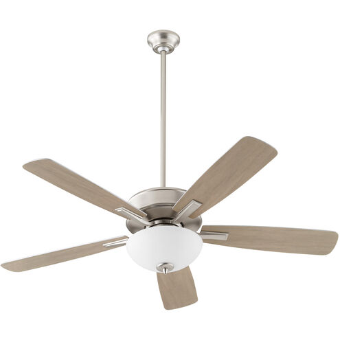 Ovation 52 inch Satin Nickel with Silver/Weathered Gray Blades Ceiling Fan