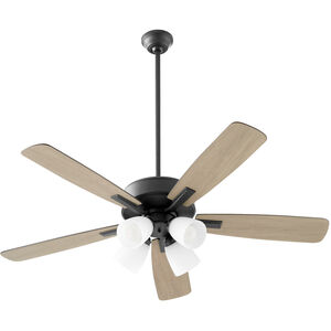 Ovation 52 inch Matte Black with Matte Black/Weathered Gray Blades Ceiling Fan
