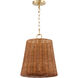 Wicker 3 Light 13.00 inch Pendant