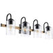 Fort Worth 4 Light 32 inch Noir and Driftwood Vanity Light Wall Light