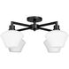 Cassini 4 Light 26 inch Matte Black Semi-Flush Mount Ceiling Light
