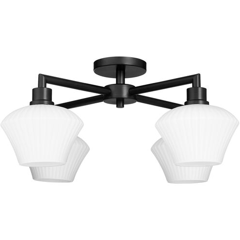 Cassini 4 Light 26 inch Matte Black Semi-Flush Mount Ceiling Light