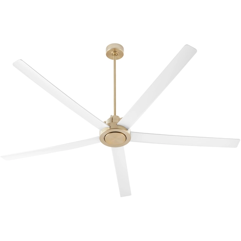 Quorum 80805-808 Revel 80 inch Aged Brass with Studio White Blades Quorum 80805-808 Revel 80 inch Aged Brass with Studio White Blades
