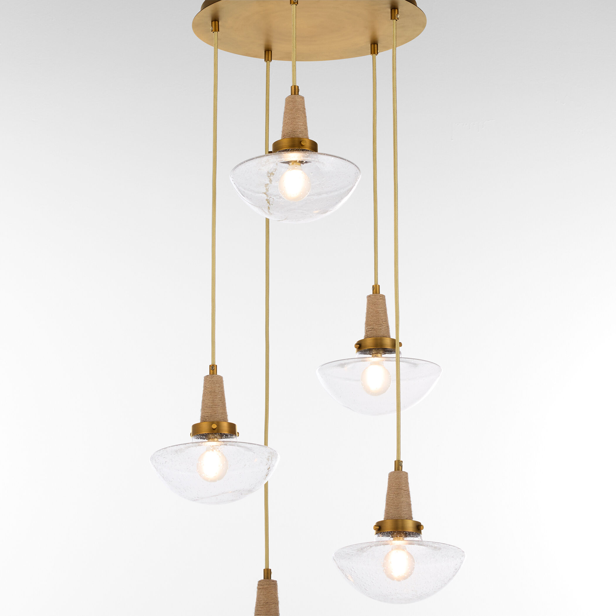 Stockport 5 Light 20 inch Brushed Brass Pendant Ceiling Light