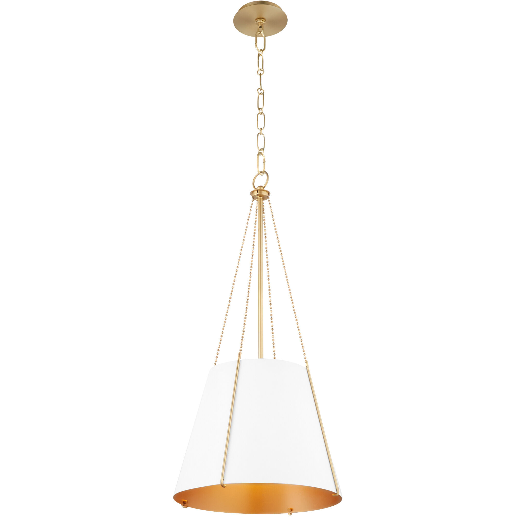 Denise 1 Light 15 inch Studio White and Aged Brass Pendant Ceiling Light