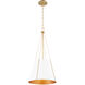 Denise 1 Light 15 inch Studio White and Aged Brass Pendant Ceiling Light