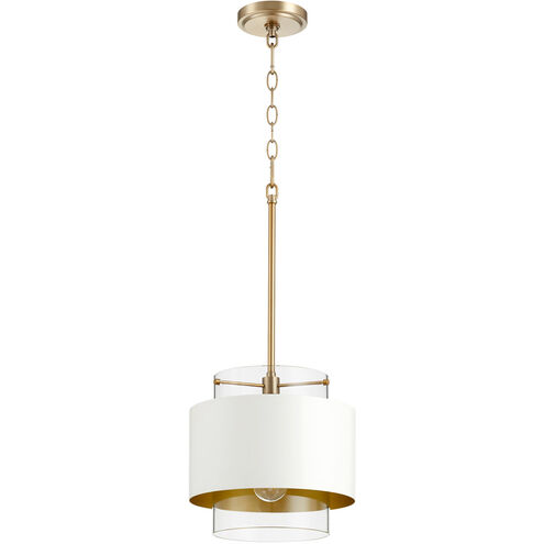 Fort Worth 1 Light 10.5 inch Studio White and Aged Brass Mini Pendant Ceiling Light in Aged Brass / Studio White