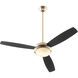 Expo 52 inch Aged Brass with Matte Black/Walnut Blades Ceiling Fan