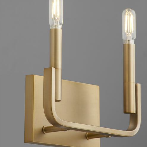 Tempo 2 Light 13 inch Aged Brass Wall Sconce Wall Light