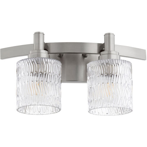 Stadium 2 Light 16 inch Satin Nickel Vanity Light Wall Light