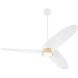 Brisa 60 inch Studio White and Aged Brass with Studio White/Matte Black Blades Patio Fan