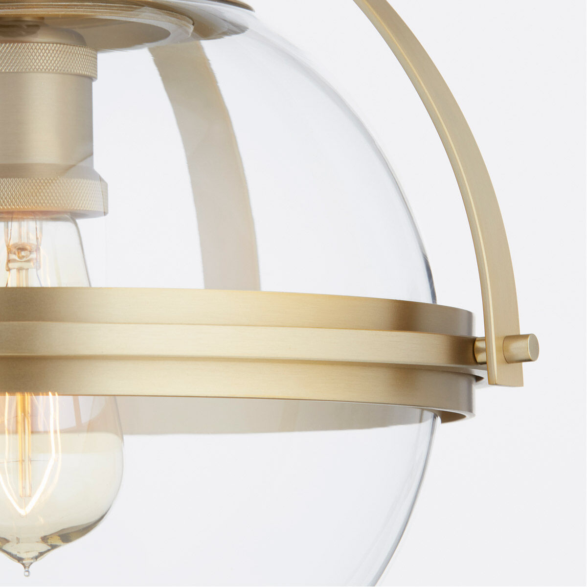 Meridian 1 Light 12.5 inch Aged Brass Semi Flush Mount Ceiling Light