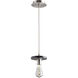 Fort Worth 1 Light 5.88 inch Satin Nickel and Black Marble Mini Pendant Ceiling Light