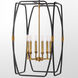 Bishop 6 Light 17.25 inch Matte Black and Brushed Brass Pendant Ceiling Light