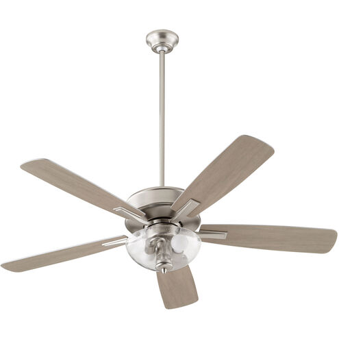 Ovation 52 inch Satin Nickel with Silver/Weathered Gray Blades Ceiling Fan