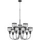 Omni 9 Light 32 inch Noir Chandelier Ceiling Light