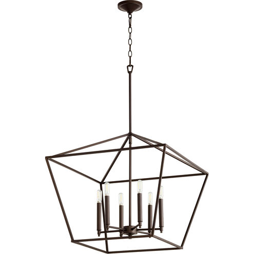 Gabriel 6 Light 24 inch Oiled Bronze Foyer Pendant Ceiling Light, Quorum Home
