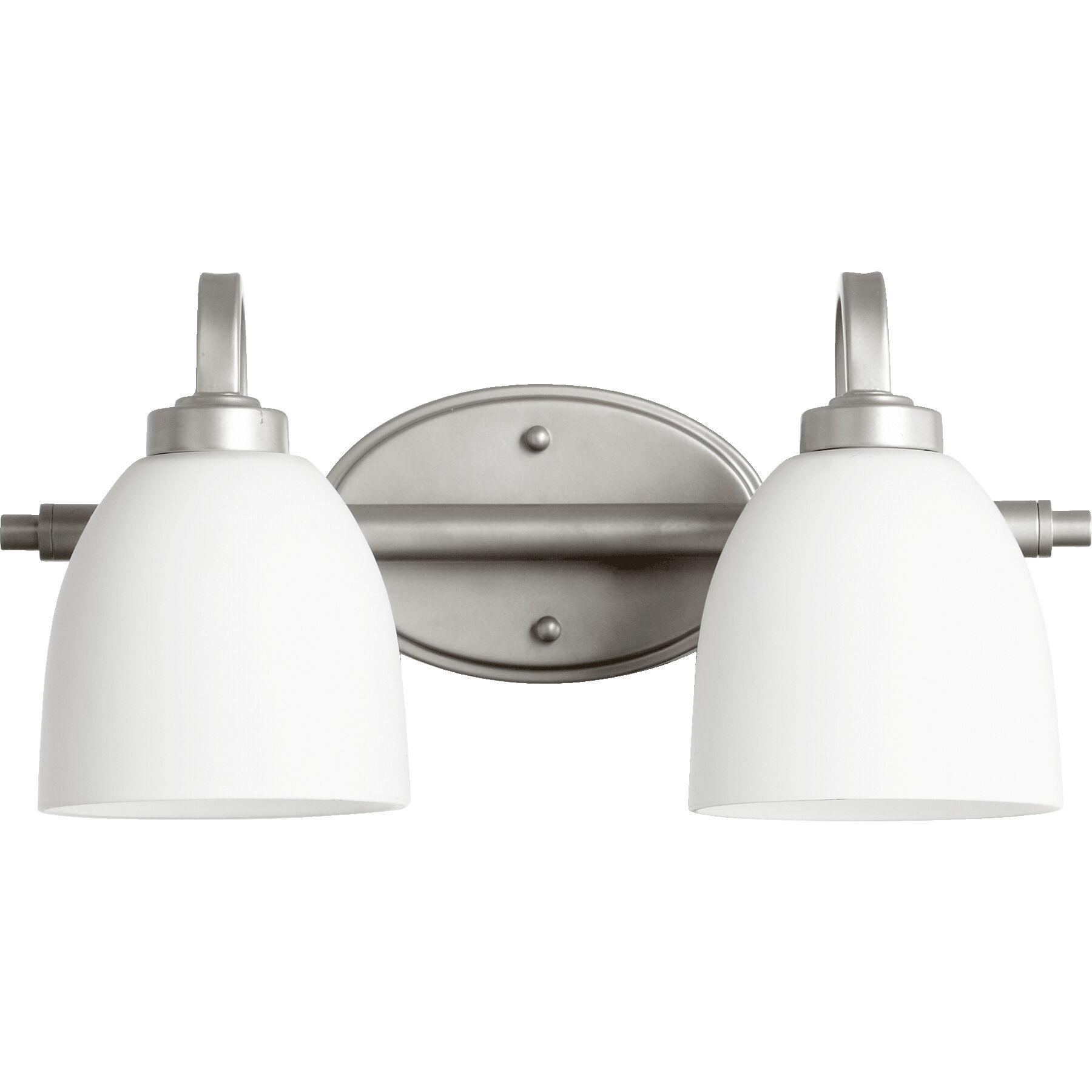 Reyes 2 Light 16 inch Classic Nickel Vanity Light Wall Light in Satin Opal
