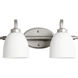 Reyes 2 Light 16 inch Classic Nickel Vanity Light Wall Light in Satin Opal