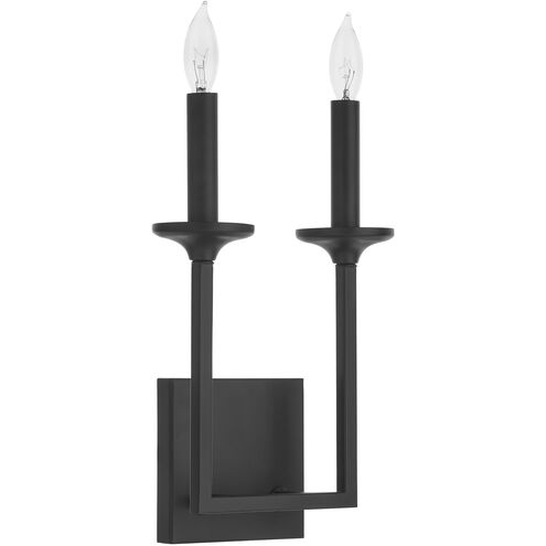 Eldorado 2 Light 8 inch Matte Black Wall Sconce Wall Light