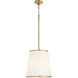 Marlon 3 Light 13.75 inch Brushed Brass Pendant Ceiling Light