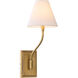 Sophia 1 Light 7 inch Brushed Brass Wall Mount Wall Light