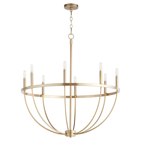 Tribute 8 Light 32 inch Aged Brass Chandelier Ceiling Light