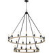 Paxton 24 Light 42 inch Noir and Weathered Oak Chandelier Ceiling Light 