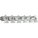 Fort Worth 6 Light 48 inch Chrome Vanity Light Wall Light in Faux Alabaster