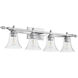 Aspen 4 Light 36 inch Classic Nickel Vanity Light Wall Light