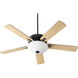Premier 52 inch Noir with Reversible Matte Black and Weathered Oak Blades Ceiling Fan, Quorum Home