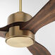 Reni 65 inch Aged Brass with Walnut Blades Ceiling Fan