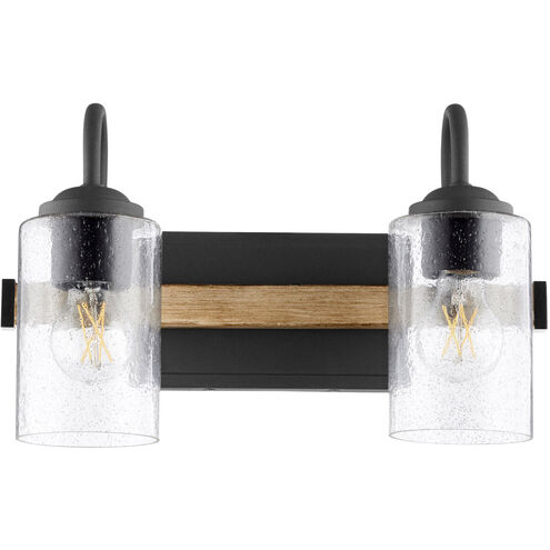 Fort Worth 2 Light 16 inch Noir and Driftwood Vanity Light Wall Light