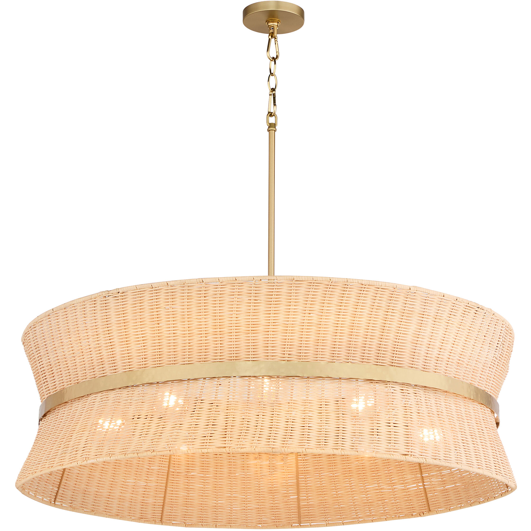 Fairview 8 Light 36 inch Brushed Brass Pendant Ceiling Light