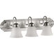 Fort Worth 3 Light 24 inch Satin Nickel Vanity Light Wall Light in Faux Alabaster