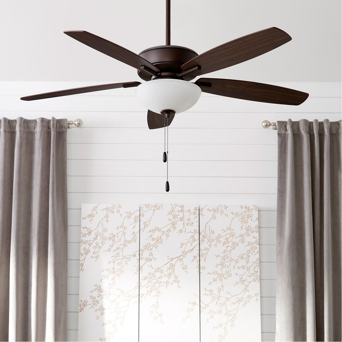 Breeze 52 inch Oiled Bronze with Dark Oak/Walnut Blades Indoor Ceiling Fan