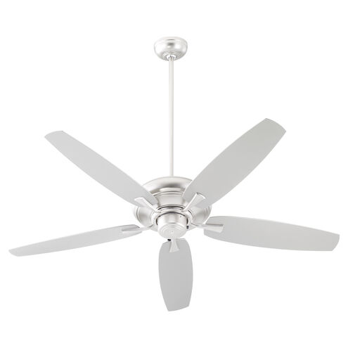 Apex Patio 56 inch Satin Nickel with Silver Blades Outdoor Ceiling Fan