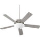 Premier 52 inch Satin Nickel with Reversible Silver and Walnut Blades Ceiling Fan