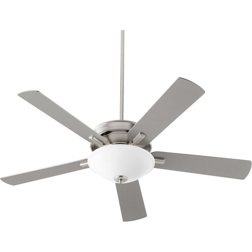 Premier 52 inch Satin Nickel with Reversible Silver and Walnut Blades Ceiling Fan