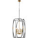 Bishop 6 Light 17.25 inch Matte Black and Brushed Brass Pendant Ceiling Light