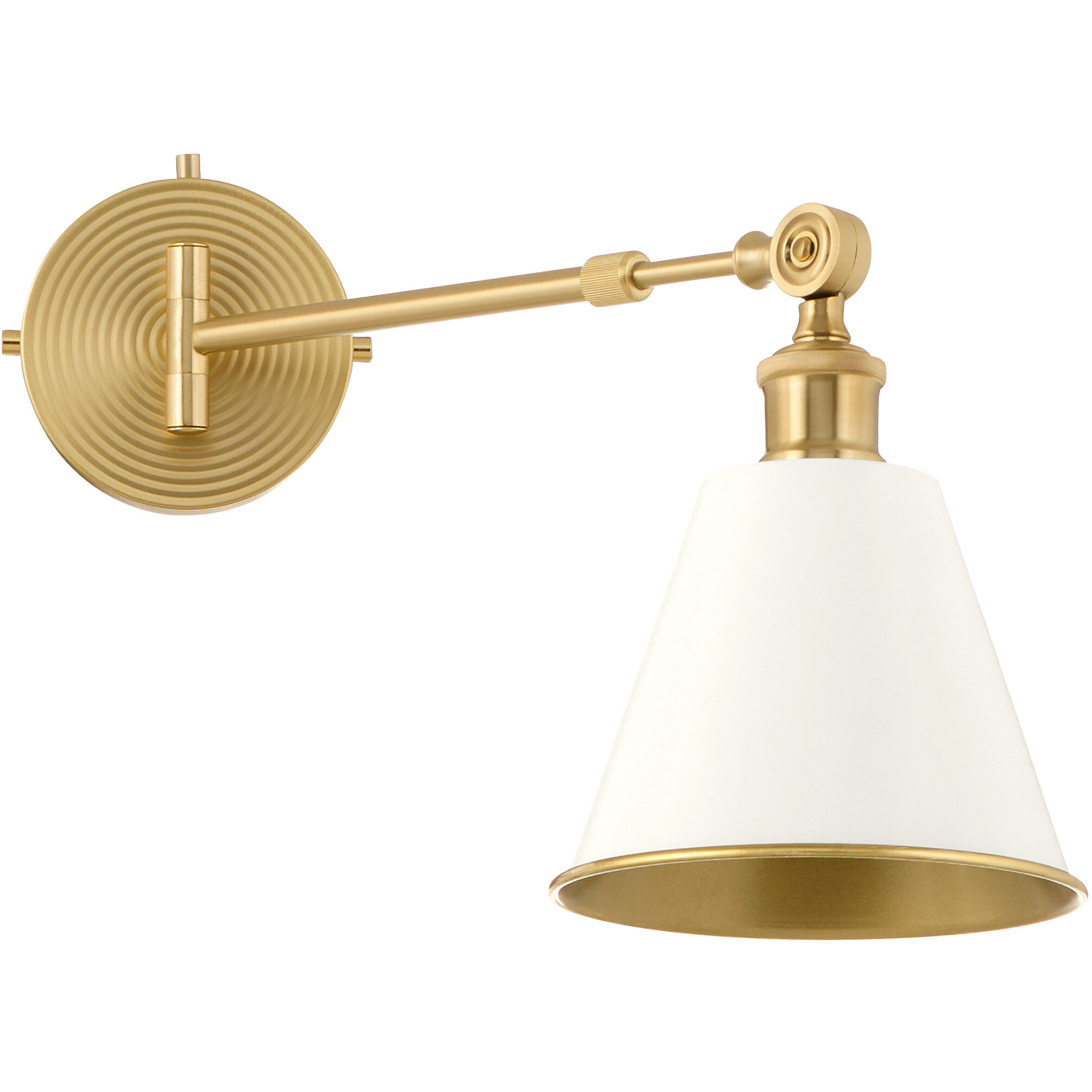 Bailey Wall Mount Wall Light in Studio White and Aged Brass